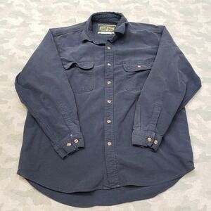 Field & Stream Shirt Mens Blue Chamois Flannel Pockets Long Sleeve Button-Up